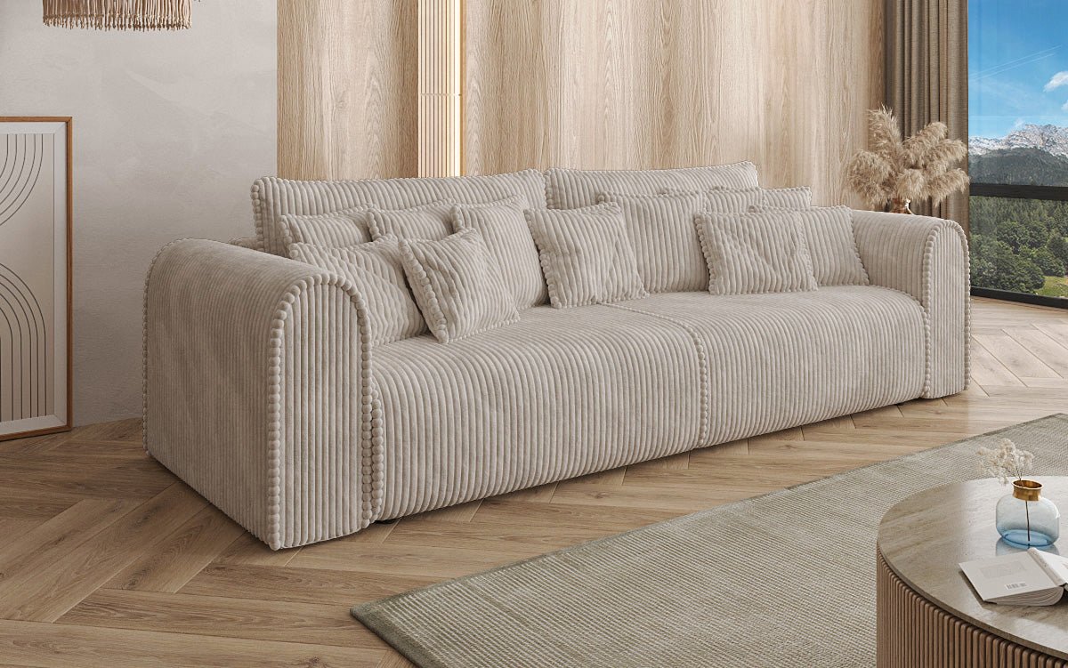 Designer Sofa Big Buddy 3 Sitzer mit Schlaffunktion und Stauraum in Breitcord