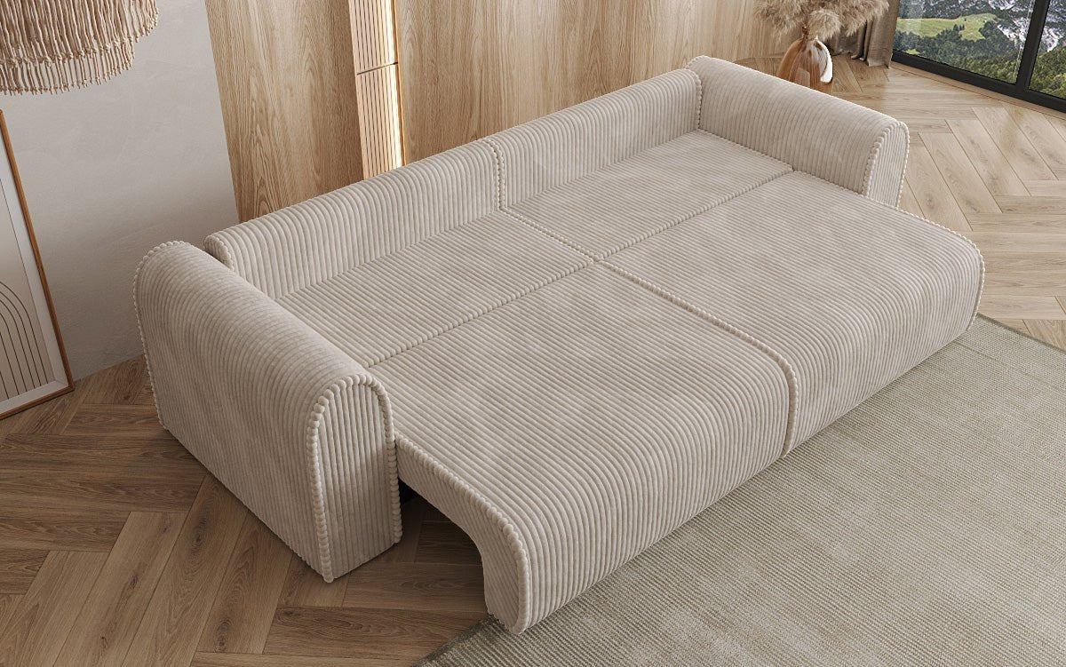 Designer Sofa Big Buddy 3 Sitzer mit Schlaffunktion und Stauraum in Breitcord