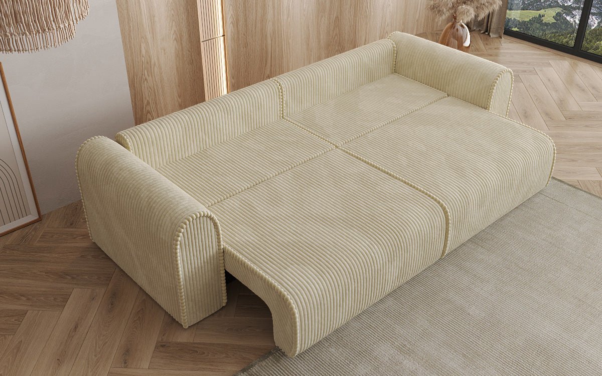 Designer Sofa Big Buddy 3 Sitzer mit Schlaffunktion und Stauraum in Breitcord