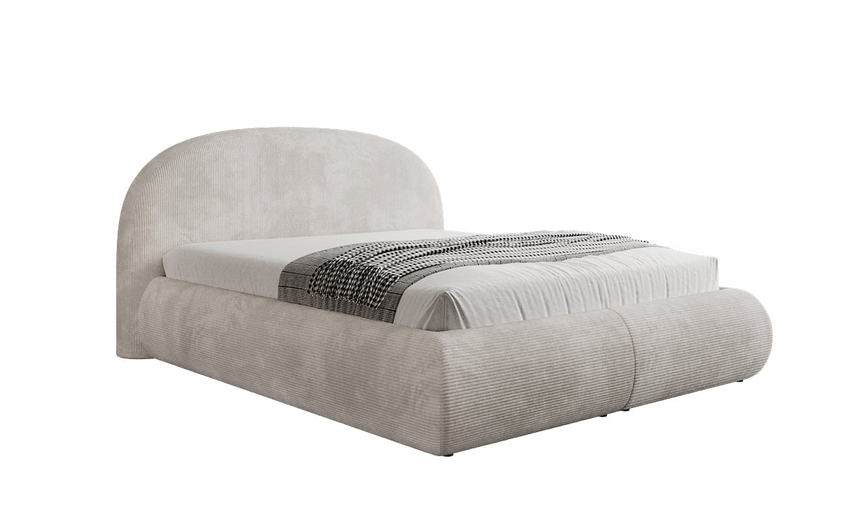 Designer Polsterbett Loop in Cord mit Stauraum