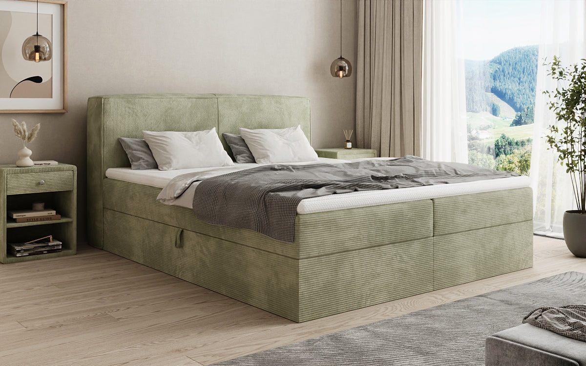 Boxspringbett Marea in Cord mit Stauraum