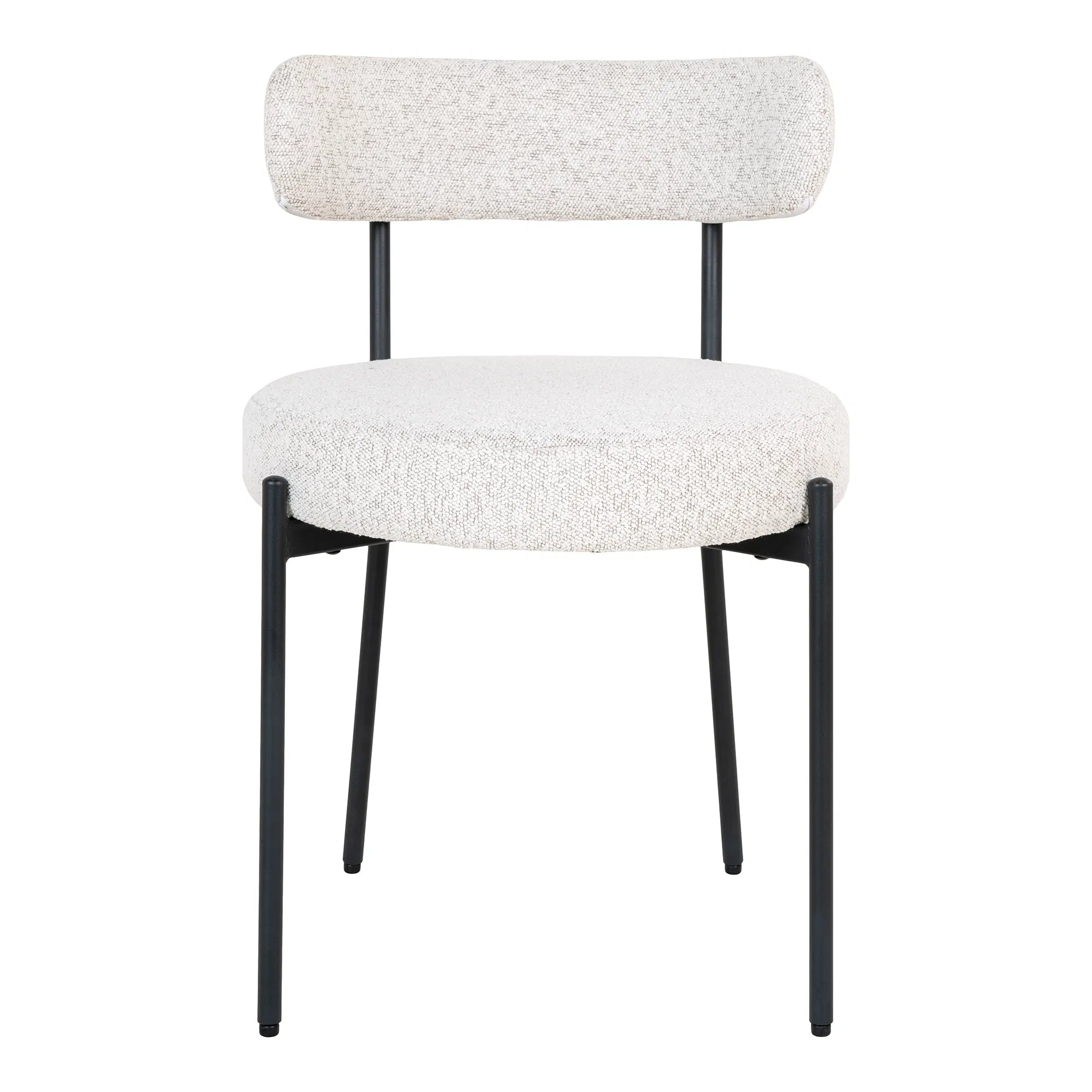 Set of 2 - Designer Siena Bouclé Chair in White