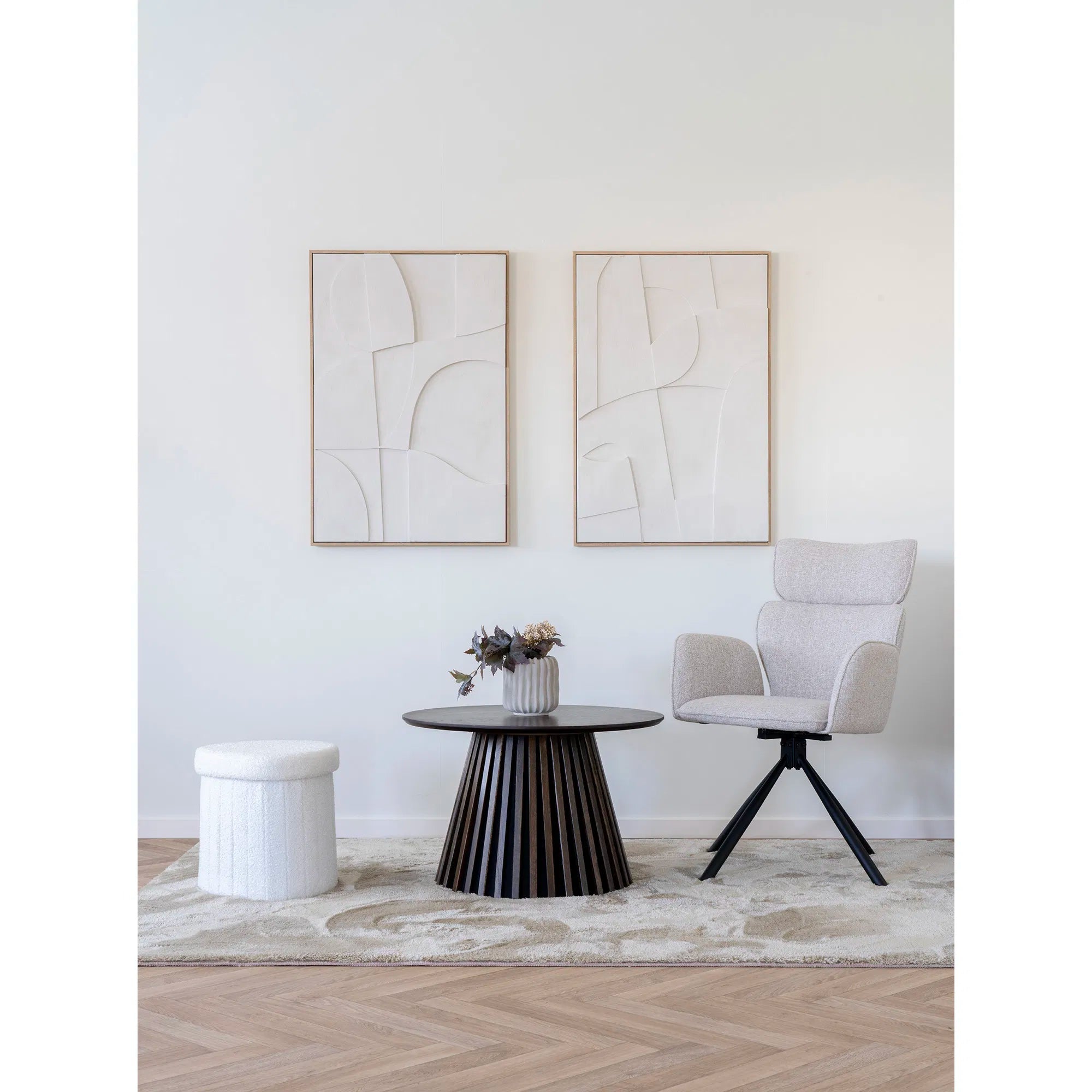Set of 2 - Designer Chair Valerio Fabric with Swivel Function