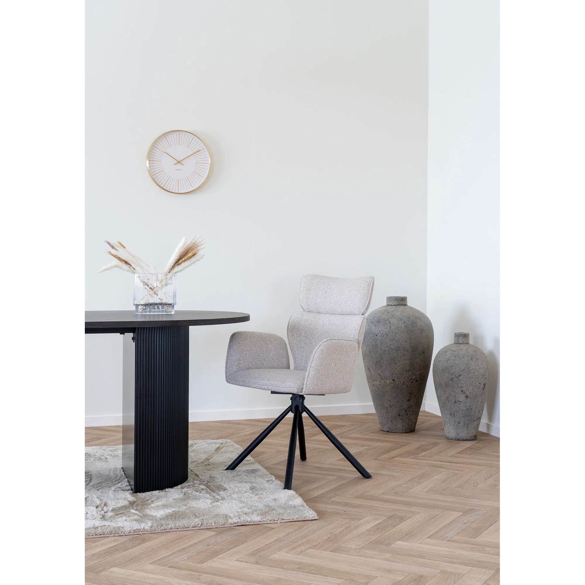 Set of 2 - Designer Chair Valerio Fabric with Swivel Function