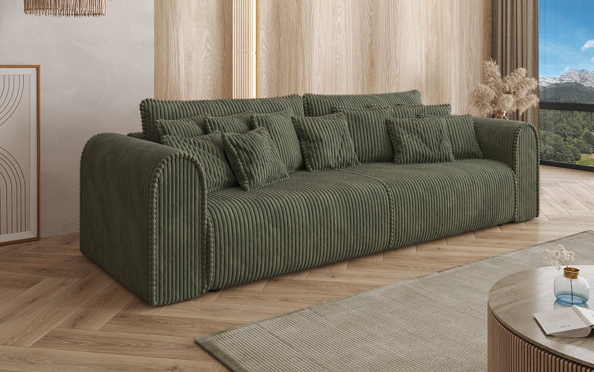 Designer Sofa Big Buddy 3 Sitzer mit Schlaffunktion und Stauraum in Breitcord