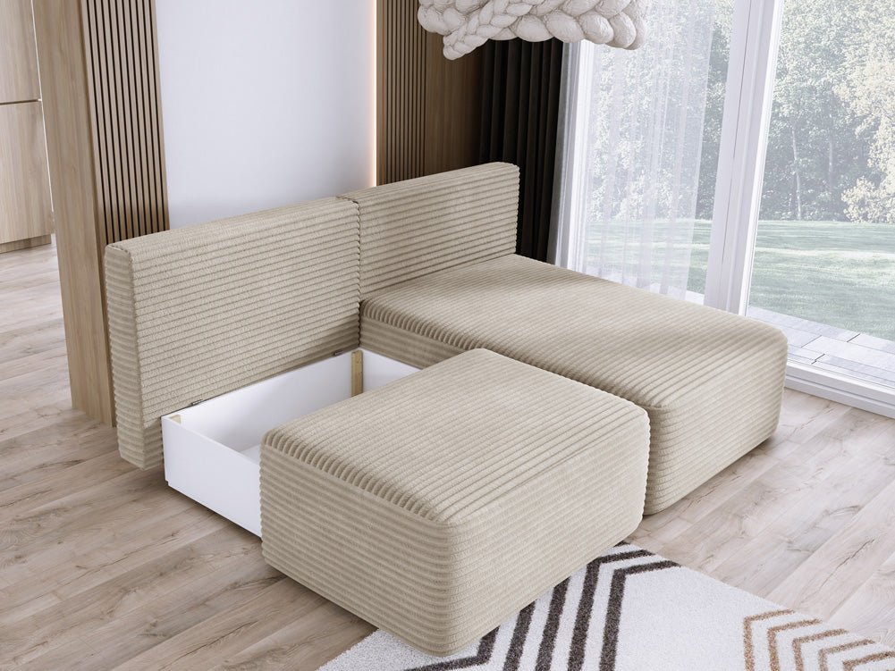 Designer Sofa Tilia Cord mit Schlaffunktion und Stauraum