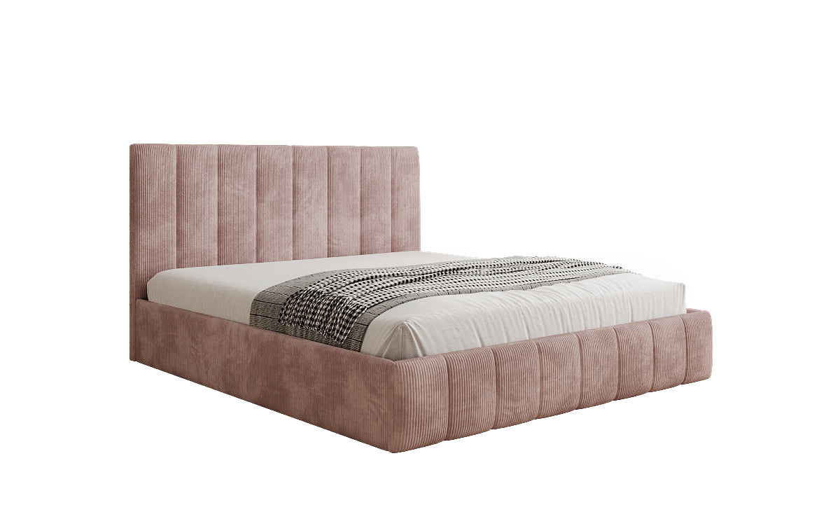 Designer Polsterbett Mila in Cord mit Stauraum