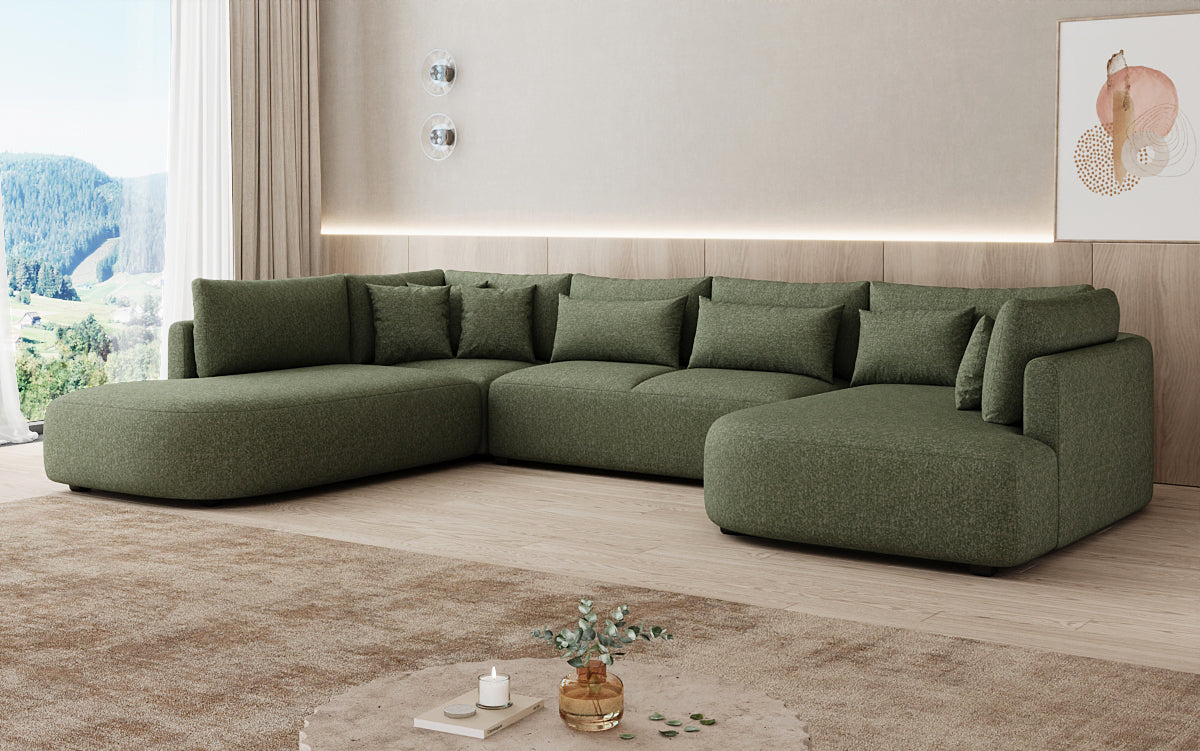 Designer Sofa Ando - Wohnlandschaft in Strukturstoff