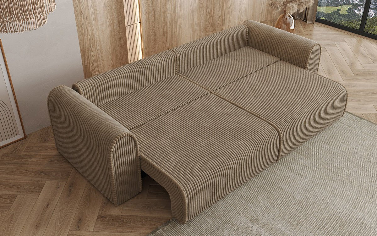 Designer Sofa Big Buddy 3 Sitzer mit Schlaffunktion und Stauraum in Breitcord