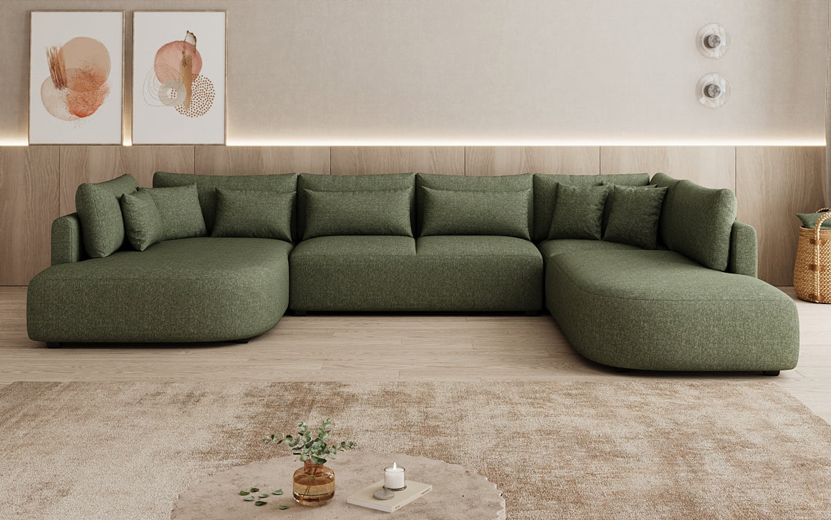 Designer Sofa Ando - Wohnlandschaft in Strukturstoff