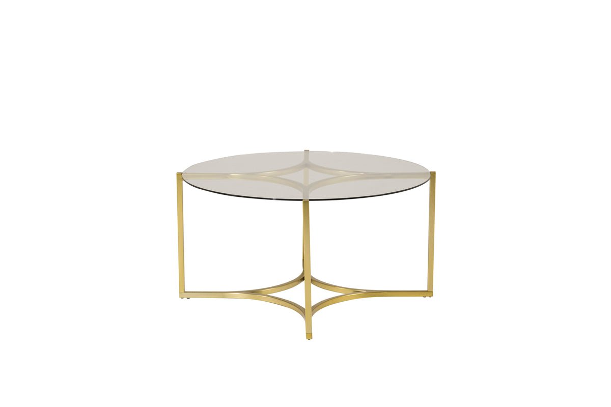 Couchtisch Goldi - mit runder Glasplatte