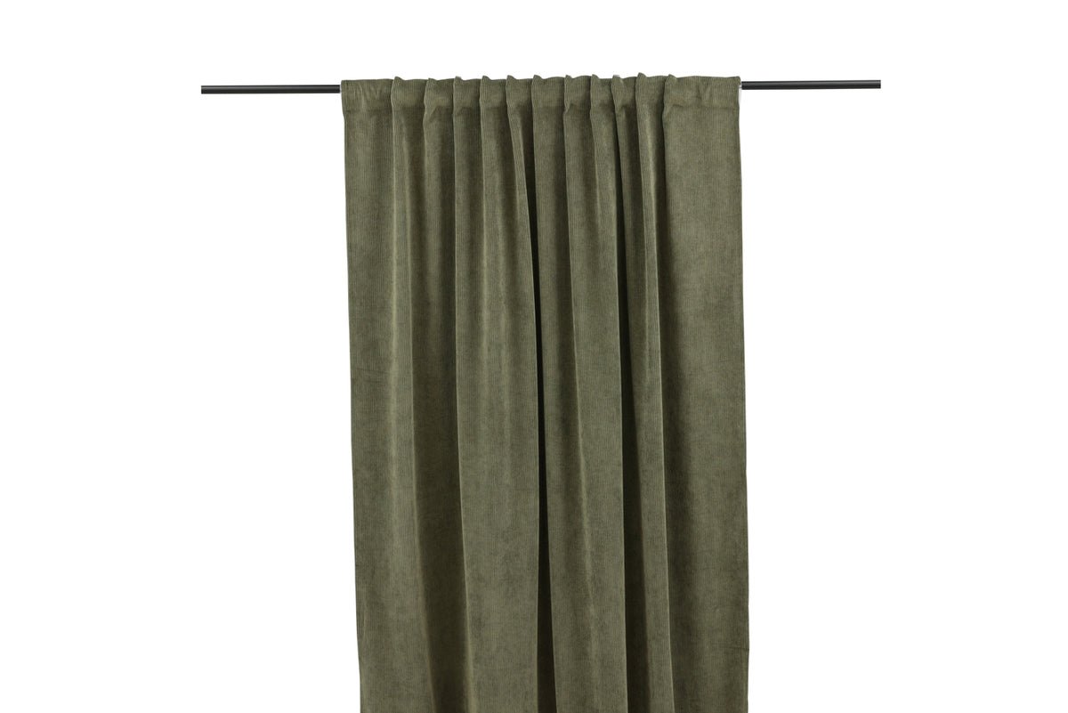 Gardinen-Set Verta – mit Mehrband-System in Beige & Moosgrün