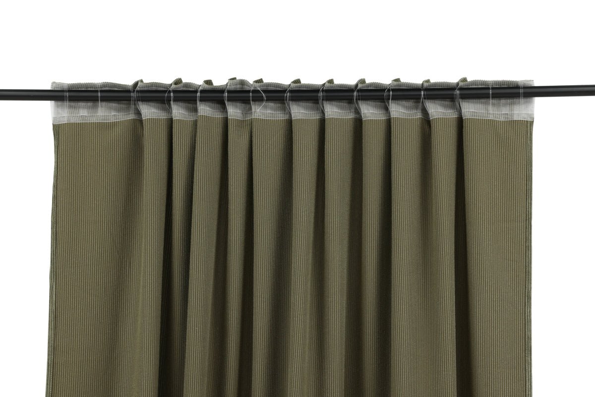 Gardinen-Set Verta – mit Mehrband-System in Beige & Moosgrün