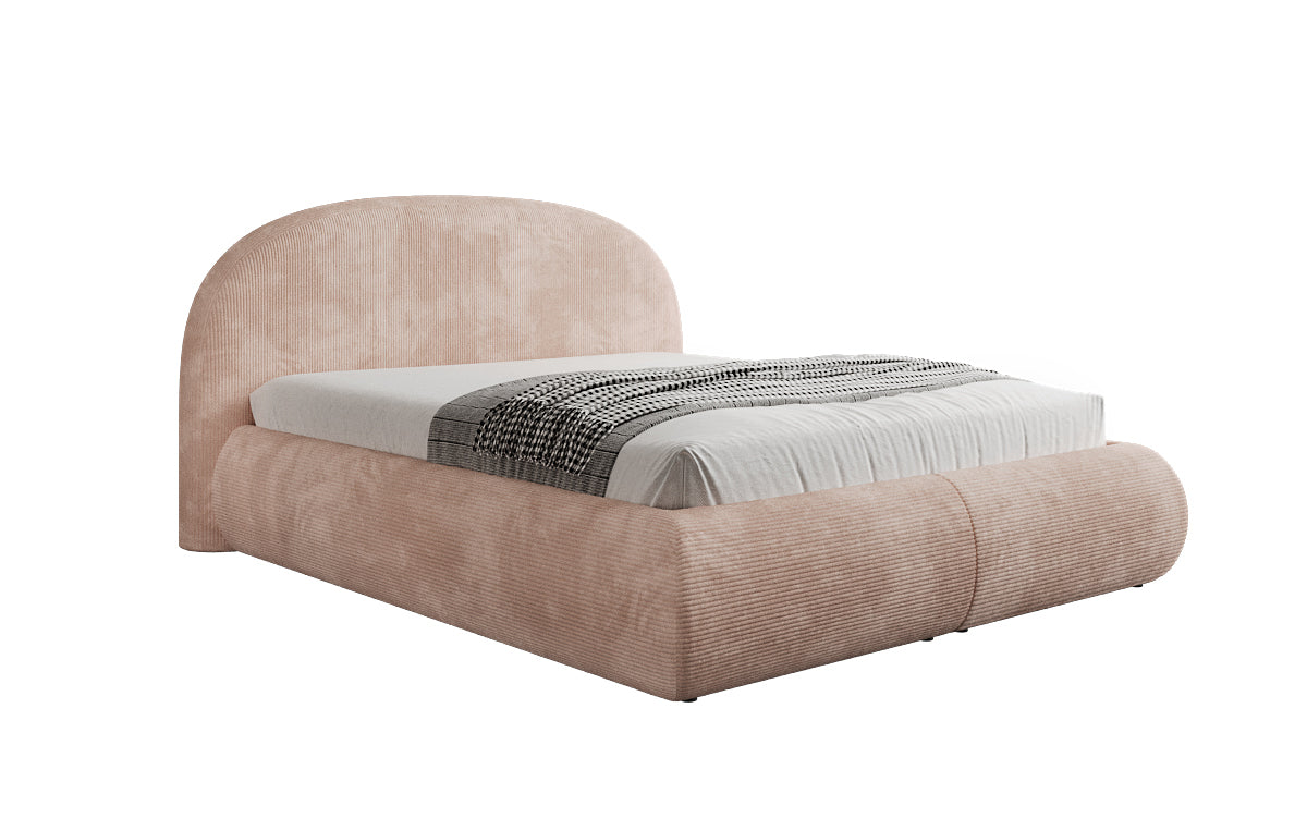 Designer Polsterbett Loop in Cord mit Stauraum