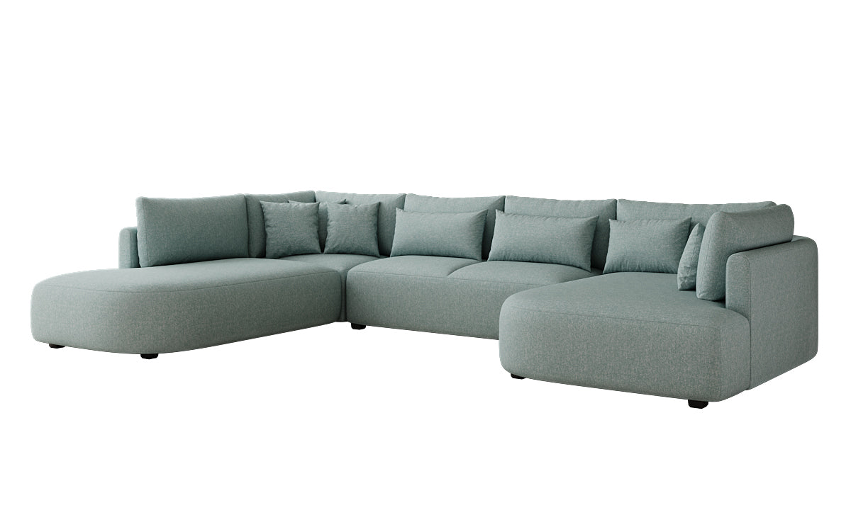 Designer Sofa Ando - Wohnlandschaft in Strukturstoff