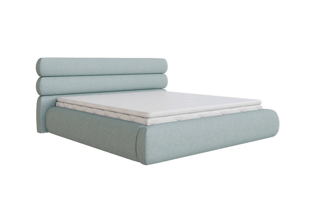 Designer Polsterbett Joline in Strukturstoff mit Stauraum