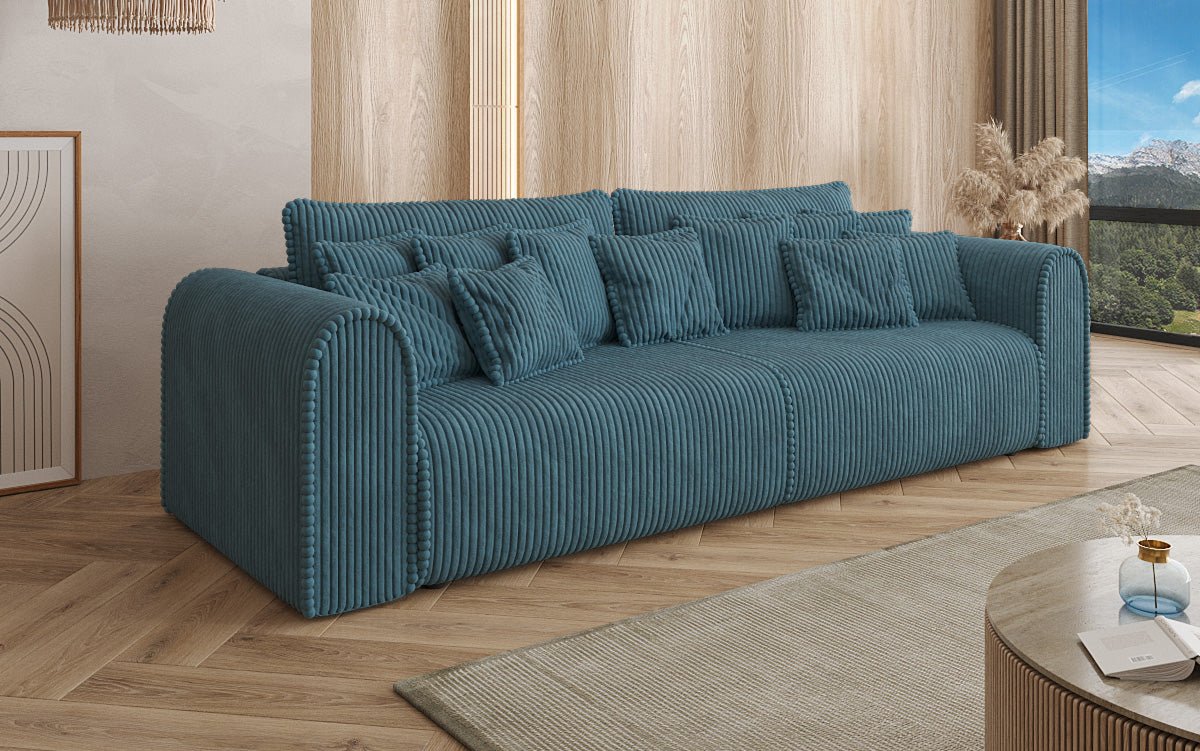 Designer Sofa Big Buddy 3 Sitzer mit Schlaffunktion und Stauraum in Breitcord