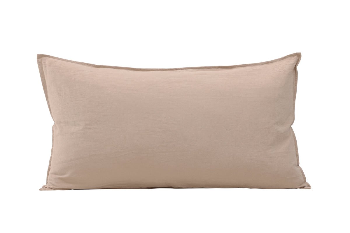 Kissenbezug Hygge - 50x90 cm in Braun, Beige und Weiß aus 100% Baumwolle