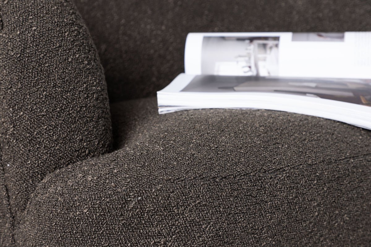 Designer Lounge Sessel Maleno – Bouclé-Relaxsessel in Anthrazit