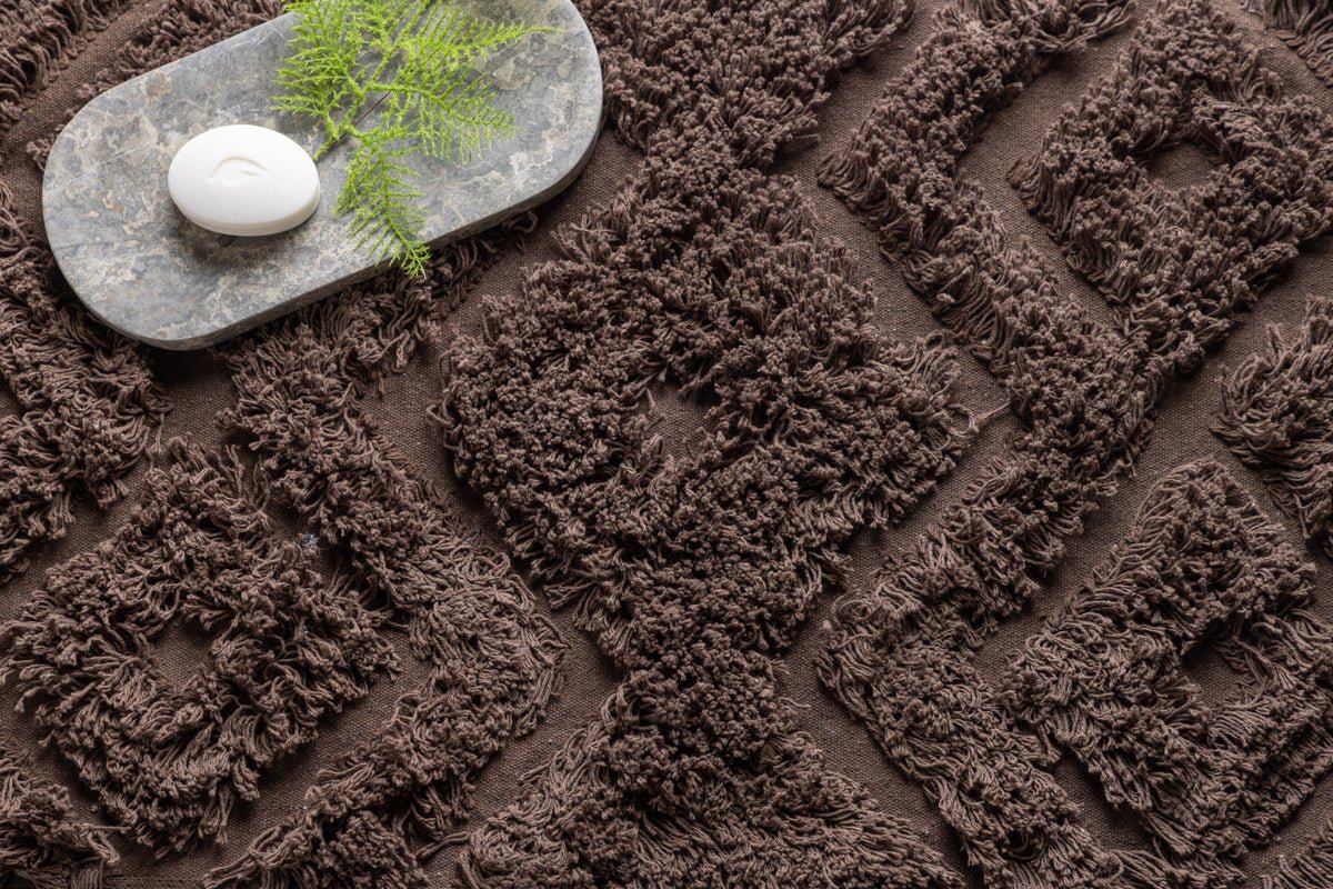 Badematte Savia – 100% Baumwolle in Dunkelgrau oder Braun