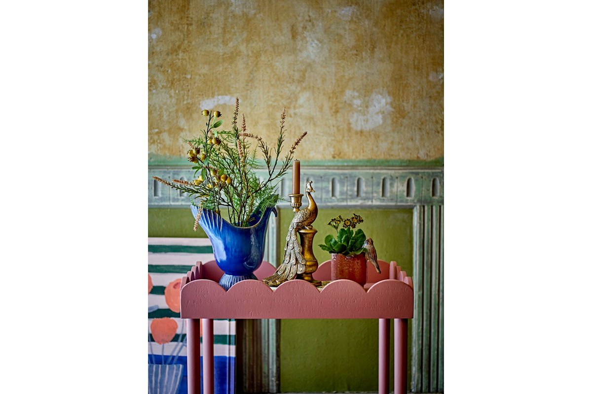 Blumentopf Birdy - Steingut handbemalt mit dekorativem Vogel