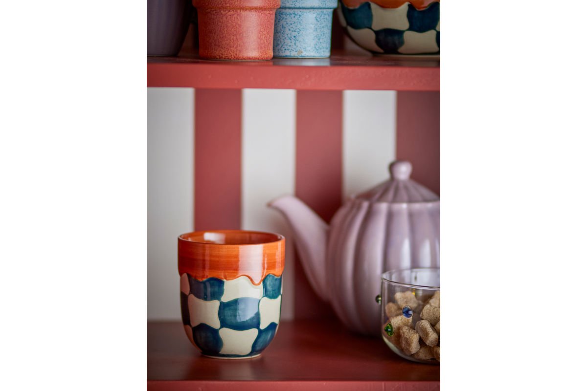 Tassen-Set „Karomaro“ – handbemaltes Steingut (4-teilig)