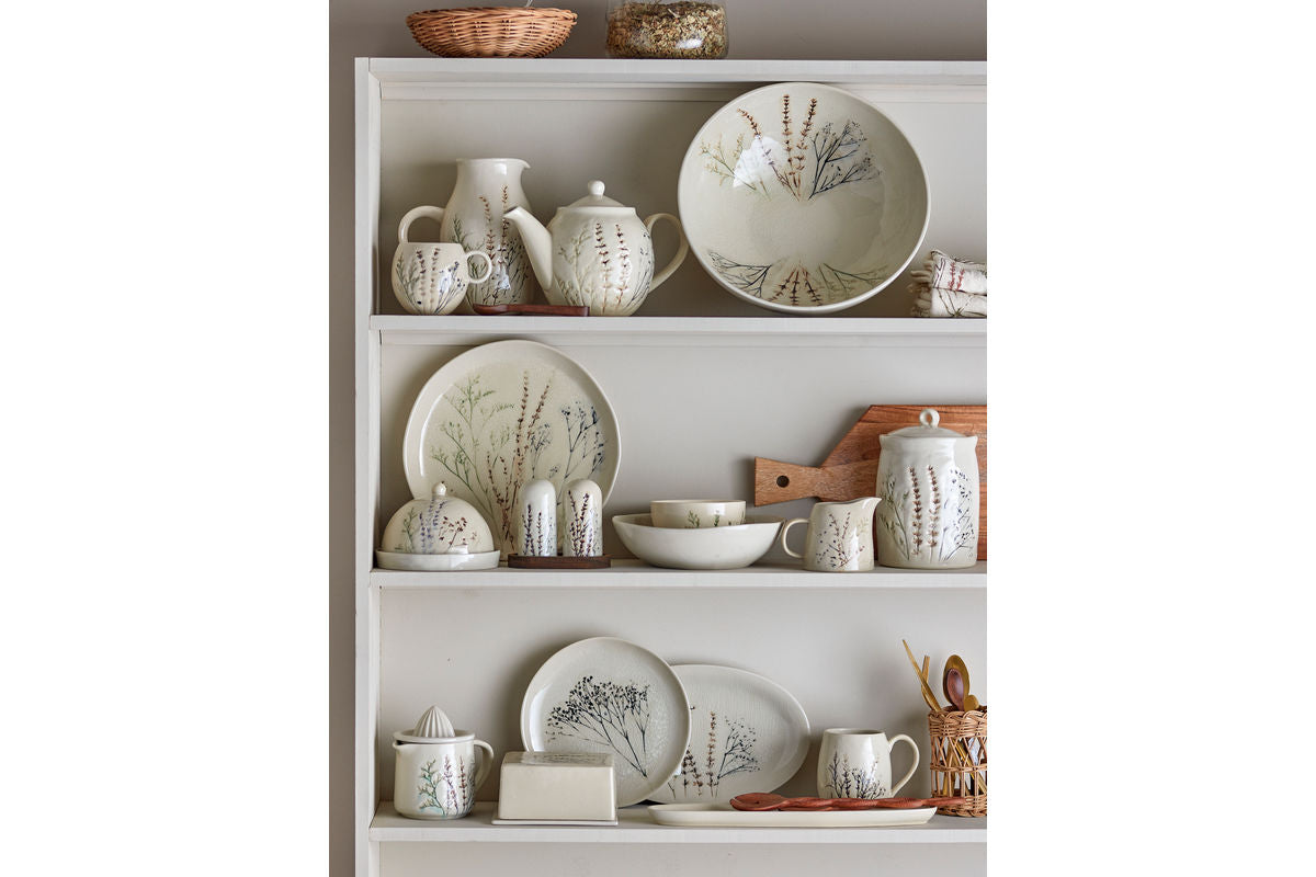 Schale Sandy – Steingut mit krakelierter Glasur und floralem Dekor