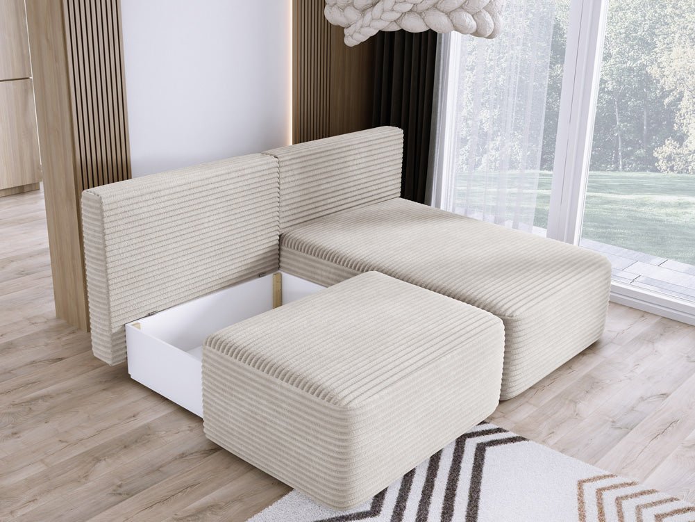 Designer Sofa Tilia Cord mit Schlaffunktion und Stauraum