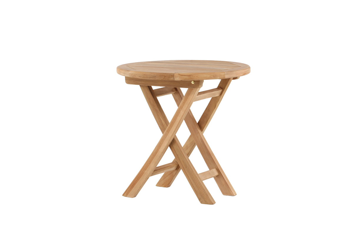 Kaffeetisch Hans - Ø50 mit Teakholz in Natur-Optik