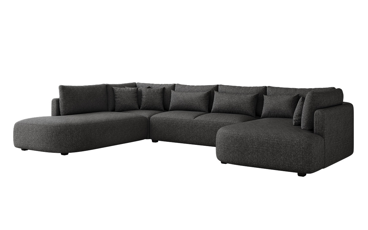 Designer Sofa Ando - Wohnlandschaft in Strukturstoff