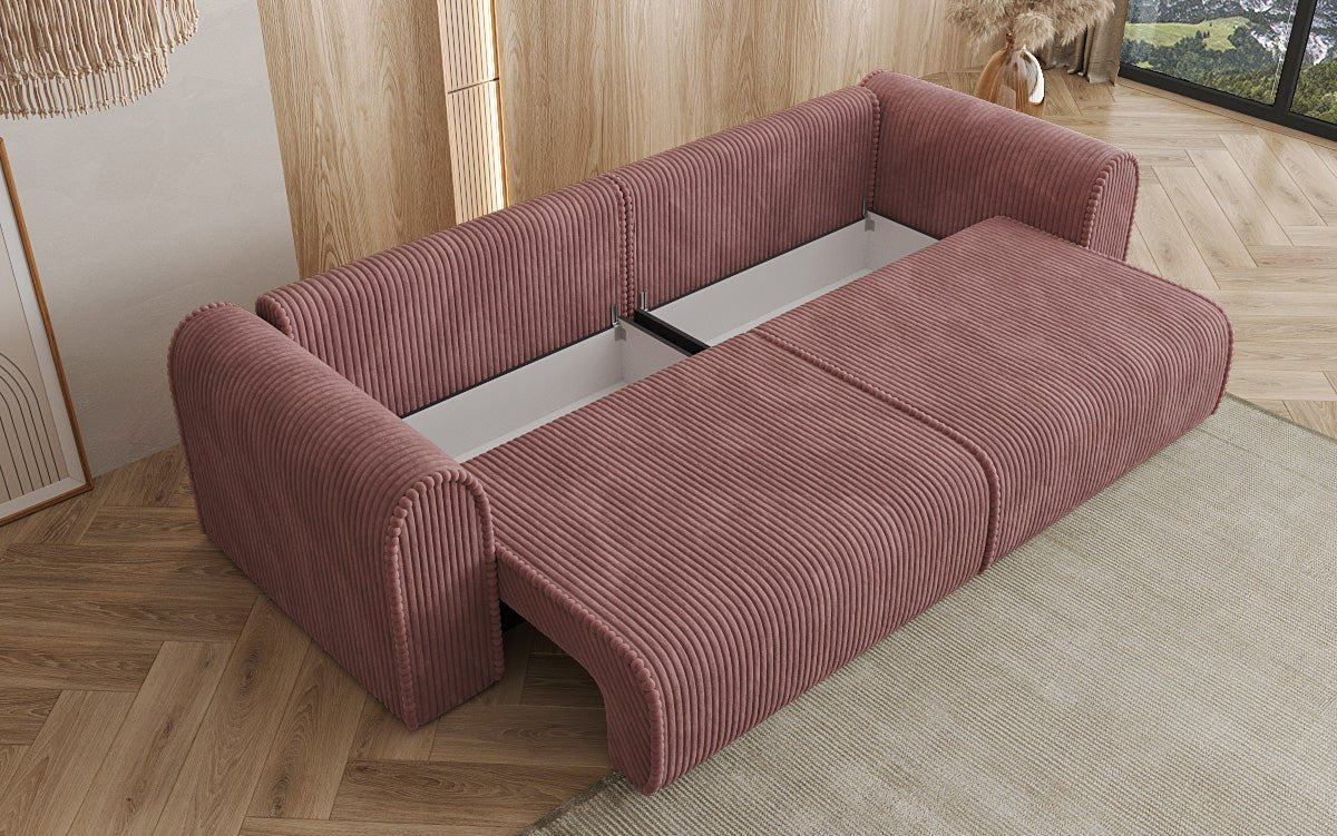 Designer Sofa Big Buddy 3 Sitzer mit Schlaffunktion und Stauraum in Breitcord