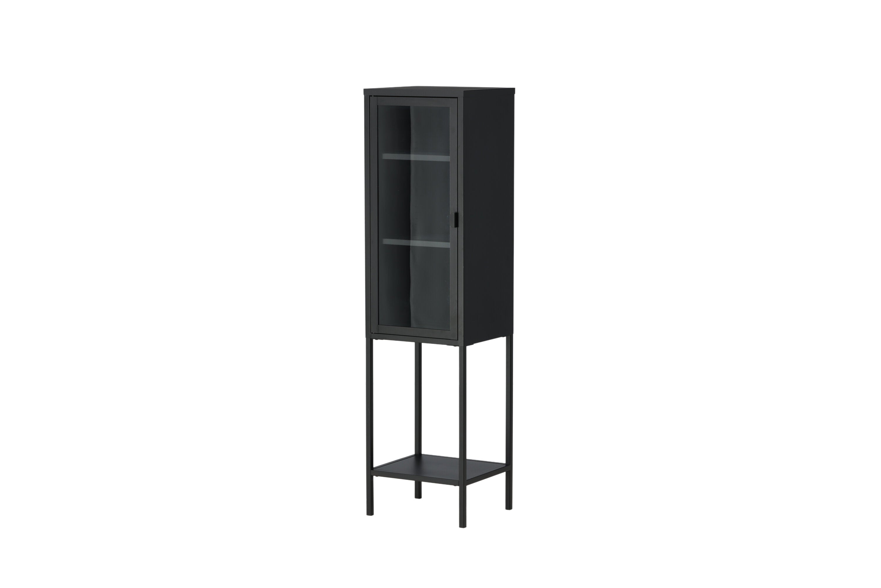 Vitrine Tero - in Schwarz mit Glasfront