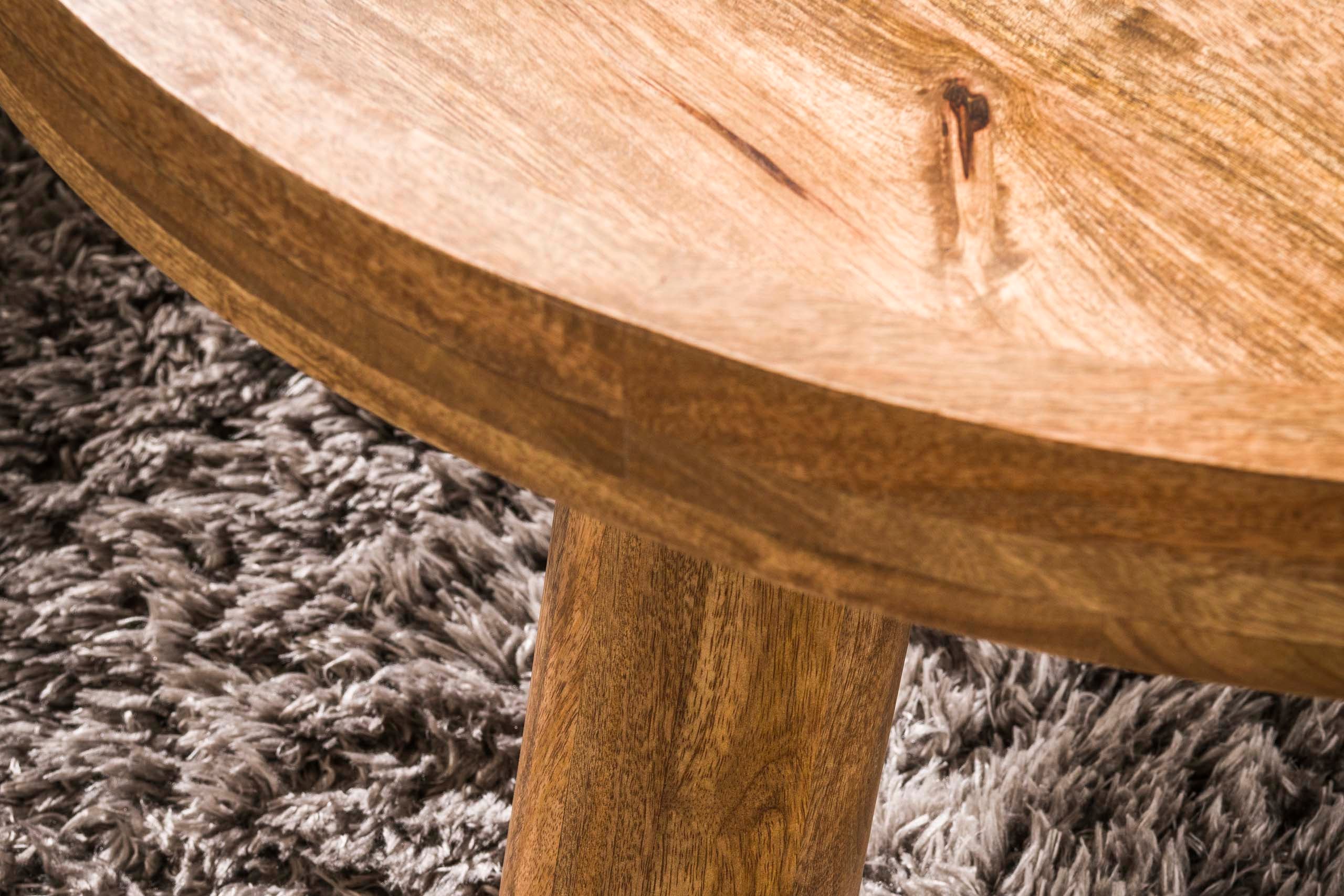 Couchtisch Sundari - 2er Set aus nachhaltigem Mangoholz mit sandfarbenem Finish