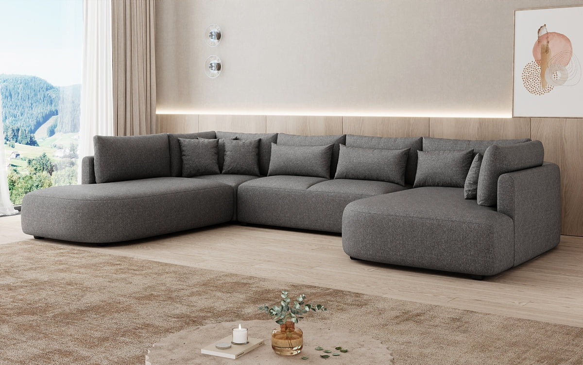 Designer Sofa Ando - Wohnlandschaft in Strukturstoff