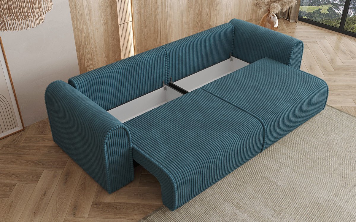 Designer Sofa Big Buddy 3 Sitzer mit Schlaffunktion und Stauraum in Breitcord