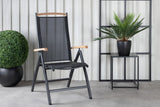 2er Set - Gartenstuhl Clara aus Textilene in Schwarz