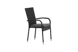 2er Set - Gartenstuhl Emma aus Rattan in Schwarz, Grau