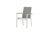 2er Set Gartenstuhl Ina - ein weiß-grauer Stuhl aus Aluminium und Textilene