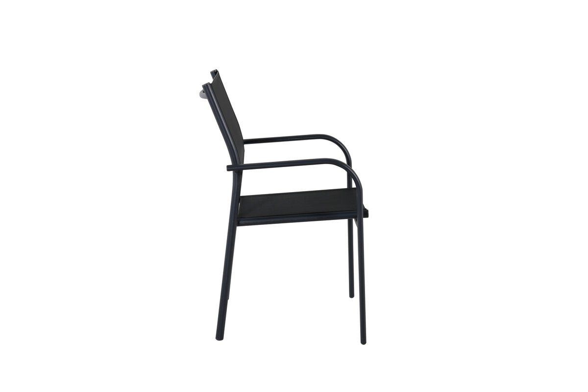 2er Set Gartenstuhl Ira - elegante schwarze Optik aus Aluminium