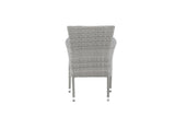 2er Set Gartenstuhl Isla - grauer Stuhl aus Aluminium und Rattan inklusive Sitzkissen