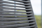 2er-Set Gartenstuhl Sia - Barhocker in dunkelgrau aus robustem Seilmaterial