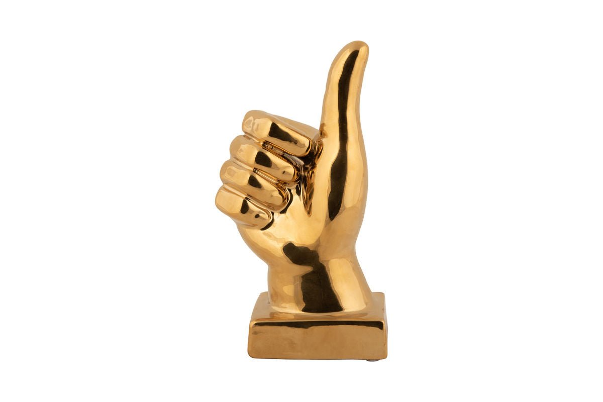 Statue „Thumbs“ – Keramikfigur mit glänzender Oberfläche