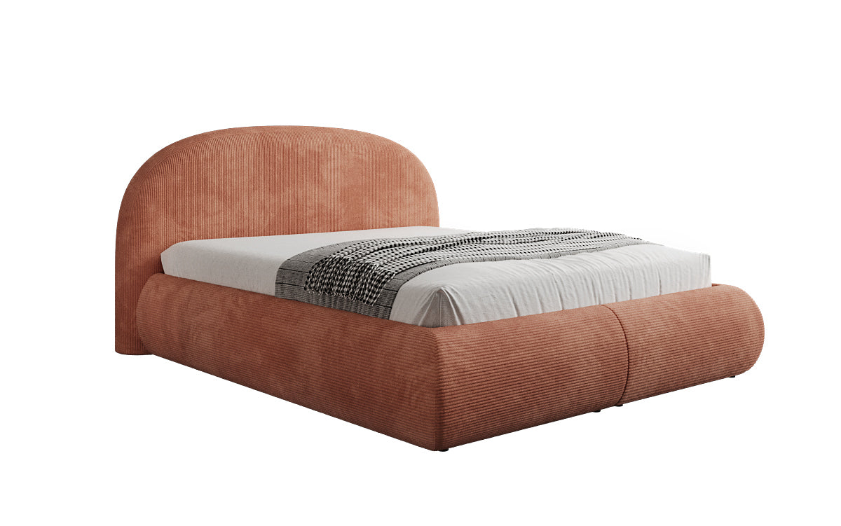 Designer Polsterbett Loop in Cord mit Stauraum