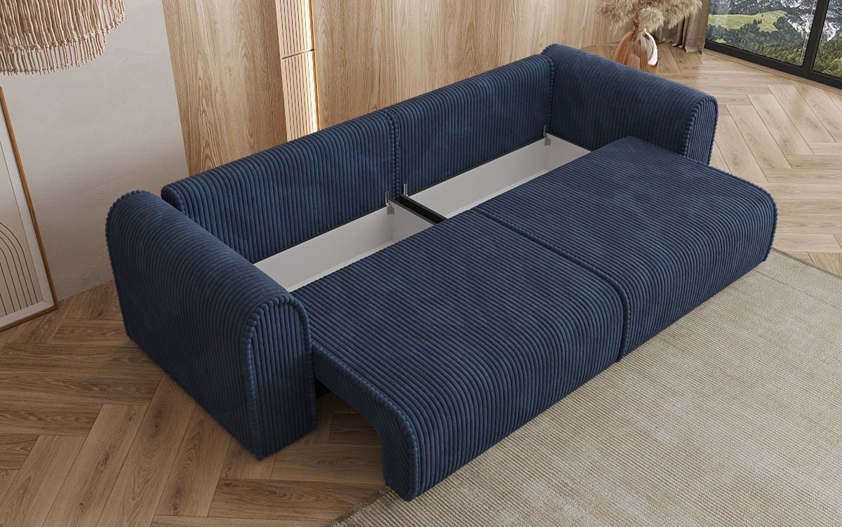 Designer Sofa Big Buddy 3 Sitzer mit Schlaffunktion und Stauraum in Breitcord