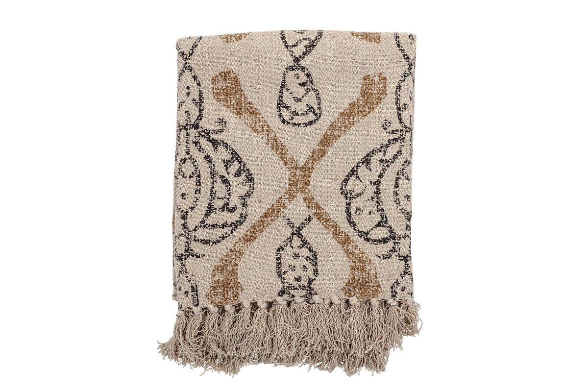 Überwurfdecke Tiare – Natur, aus recycelter Baumwolle