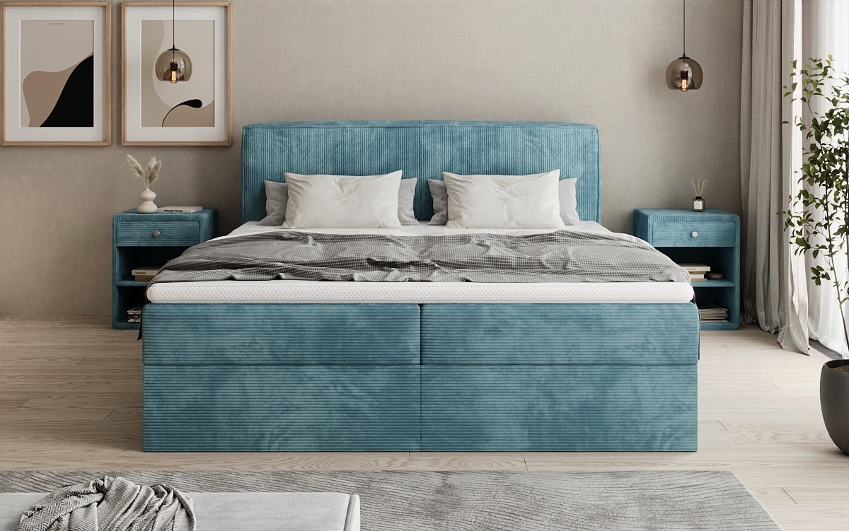 Boxspringbett Marea in Cord mit Stauraum