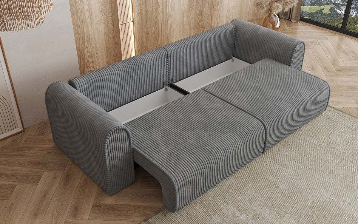 Designer Sofa Big Buddy 3 Sitzer mit Schlaffunktion und Stauraum in Breitcord