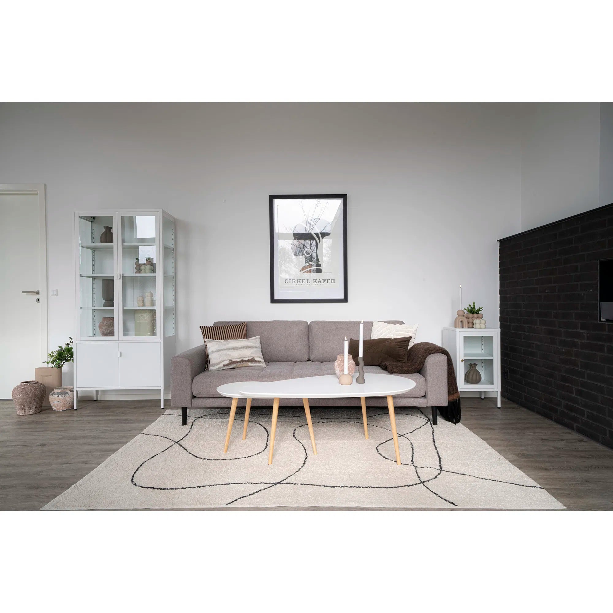 Teppich Arenzo – Moderner Baumwollteppich mit abstraktem Muster, 160x230 cm