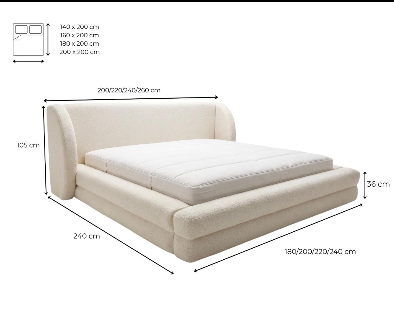 Designer Polsterbett Liv in Samt mit Stauraum