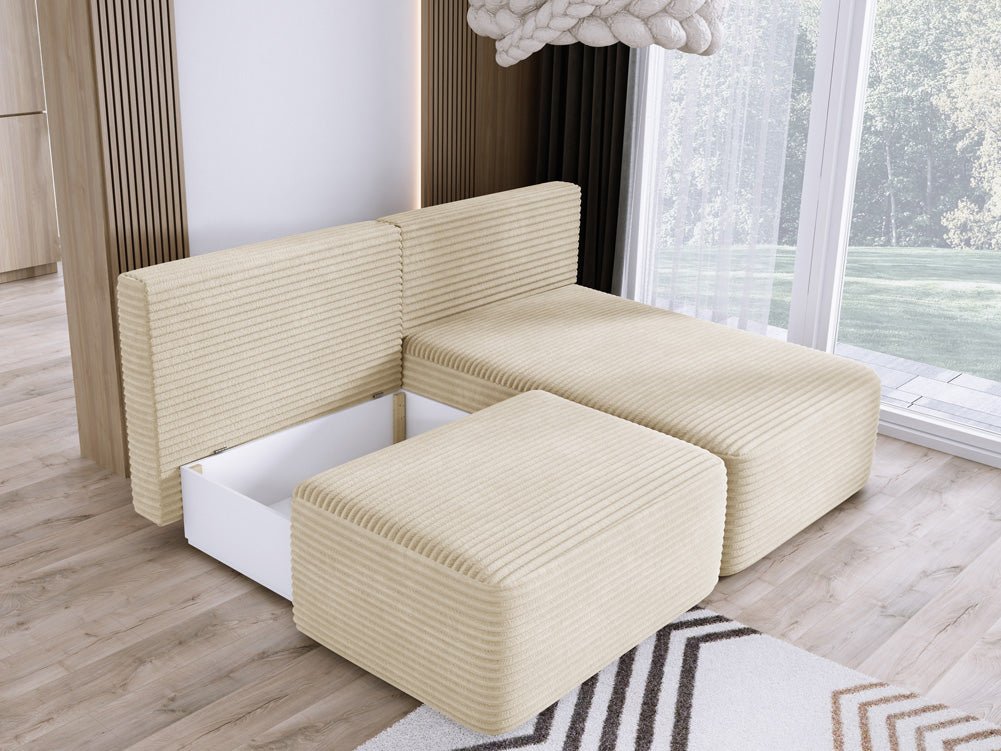 Designer Sofa Tilia Cord mit Schlaffunktion und Stauraum